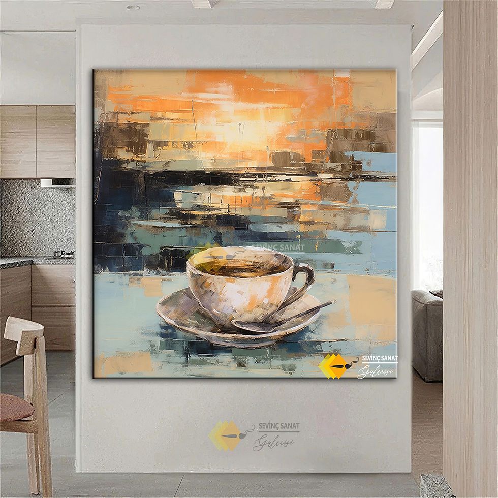 Küçük resim: Cafe Balcony ( Sanatsal Yağlı Boya Dokulu Tablo )