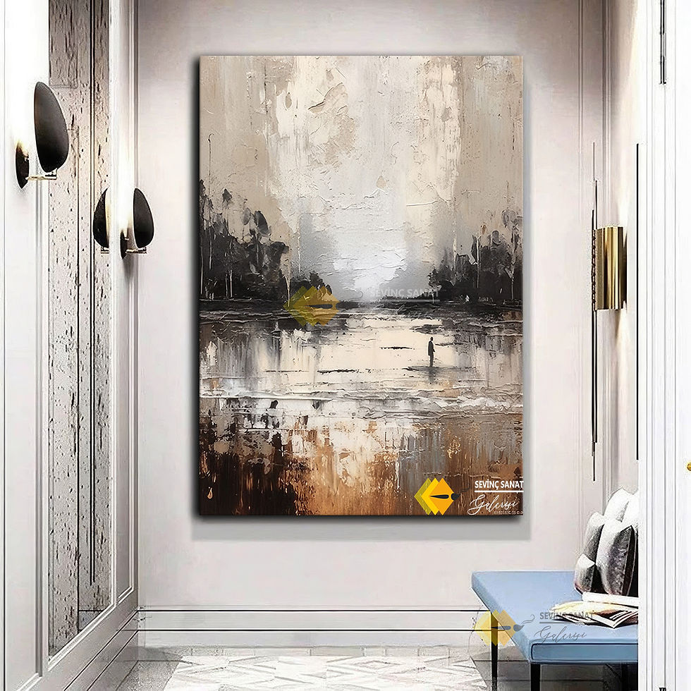 Abstract Landscape ( Sanatsal Yağlı Boya Dokulu Tablo )