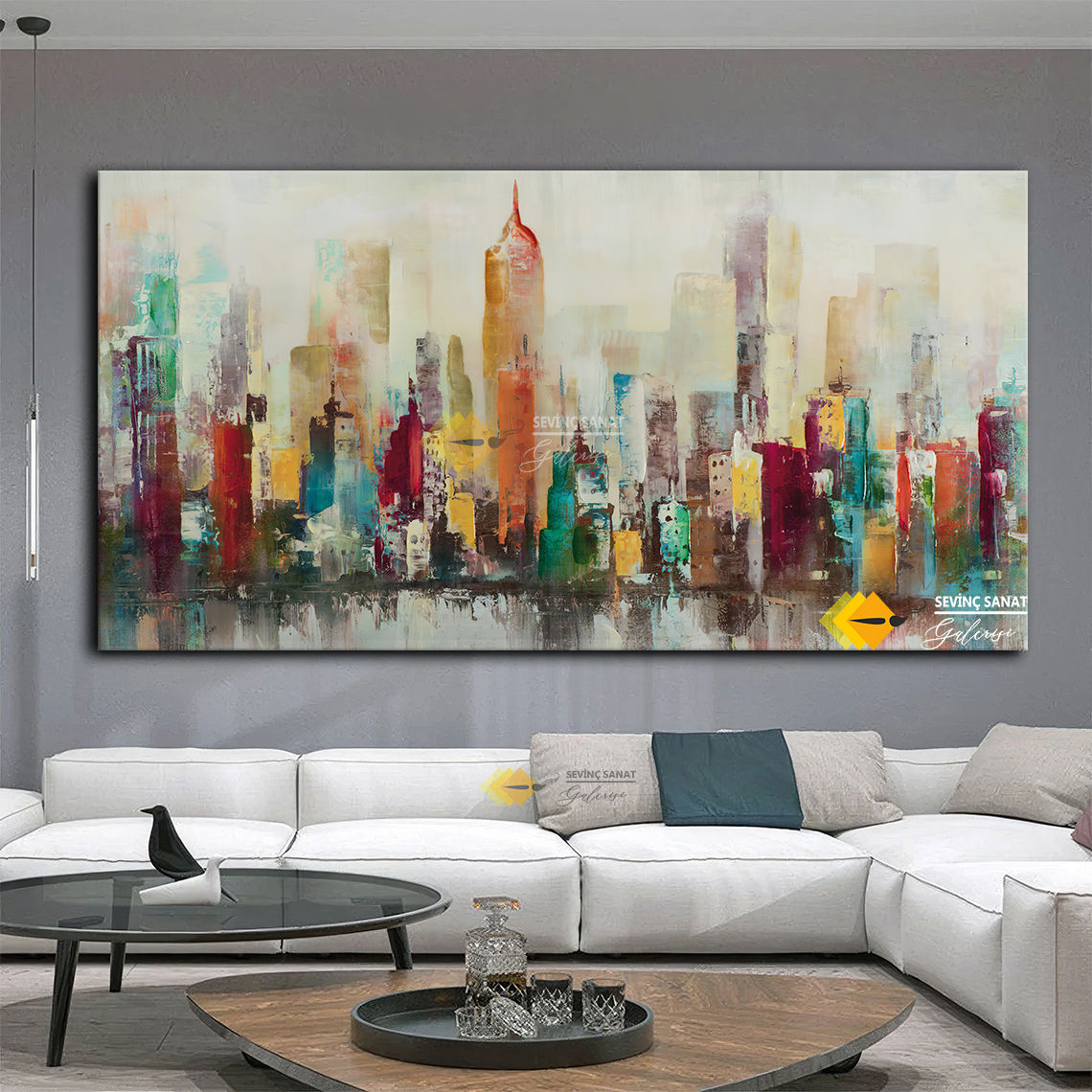 Land Of Colors ( Sanatsal Yağlı Boya Dokulu Tablo )