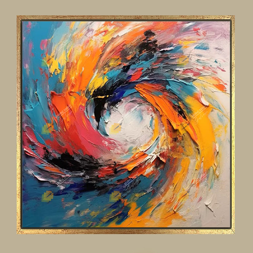 Küçük resim: Deep Color Circle ( Sanatsal Yağlı Boya Dokulu Tablo )