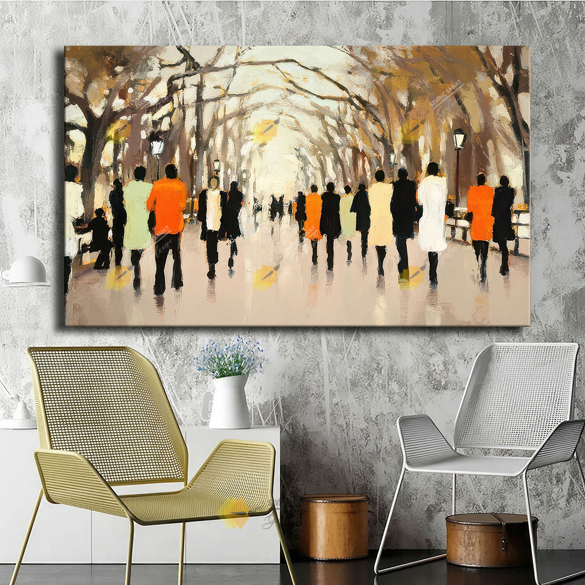 Hayatın Akışı ( Sanatsal Yağlı boya Dokulu Tablo )