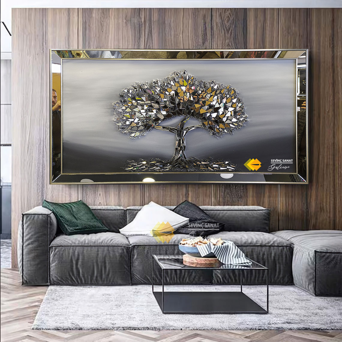 Ayna Kabartmalı Ağaç Tablo