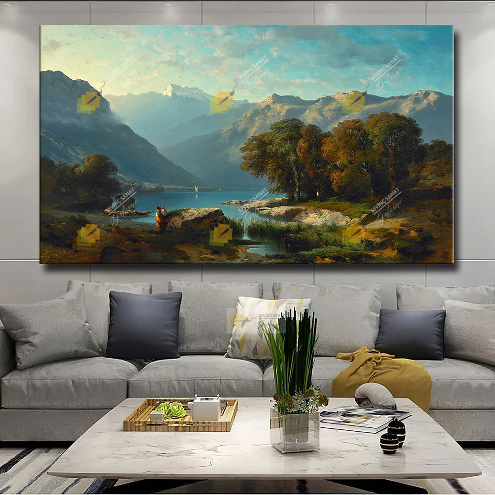 Yeşil Huzur ( Sanatsal Yağlı Boya Dokulu Tablo )