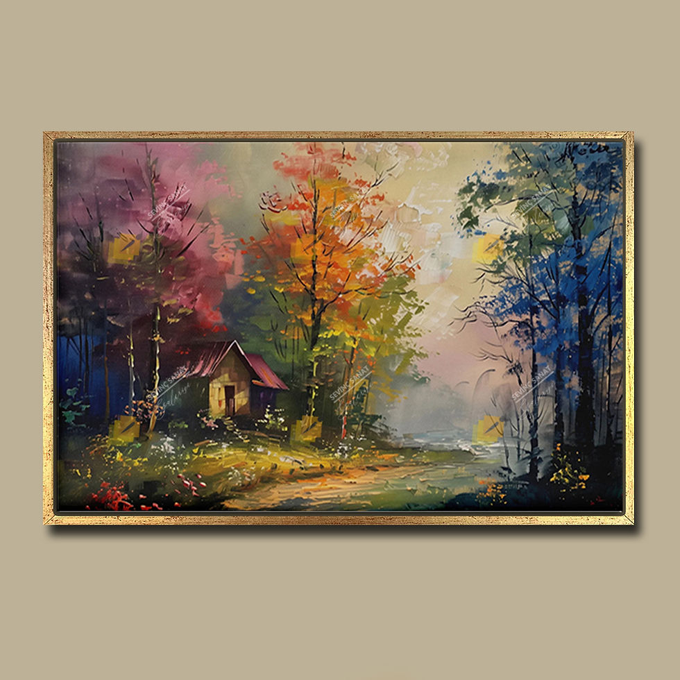 Küçük resim: Magic Forest ( Sanatsal Yağlı boya Dokulu Tablo )