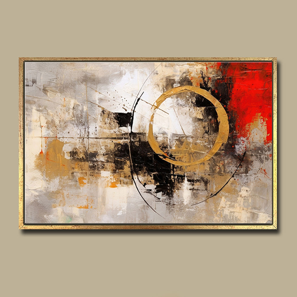 Küçük resim: Abstract Red Gold ( Sanatsal Yağlı Boya Dokulu Tablo )