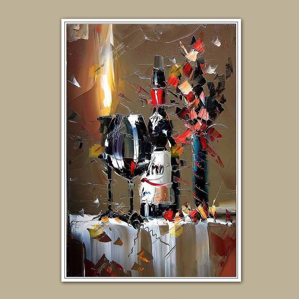 Küçük resim: Wine İn The Glass ( Sanatsal Yağlı Boya Dokulu Tablo )