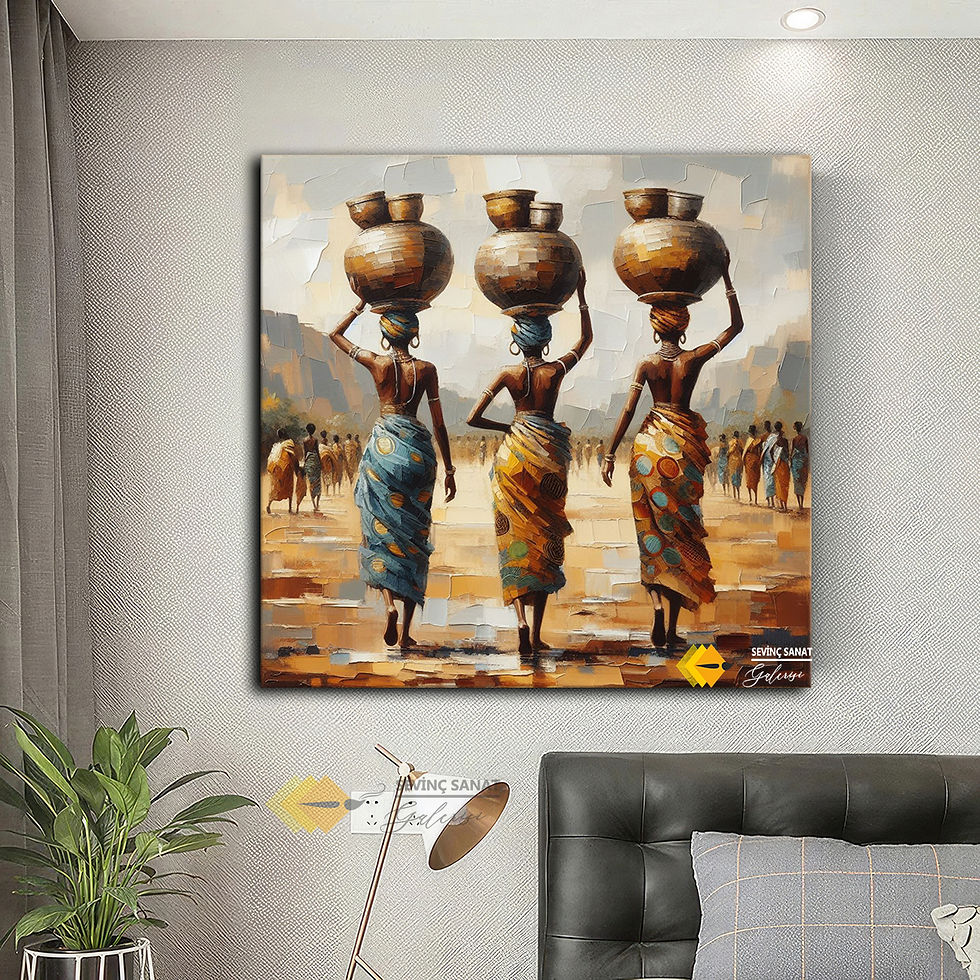 Küçük resim: African Woman  ( Sanatsal Yağlı Boya Dokulu Tablo )
