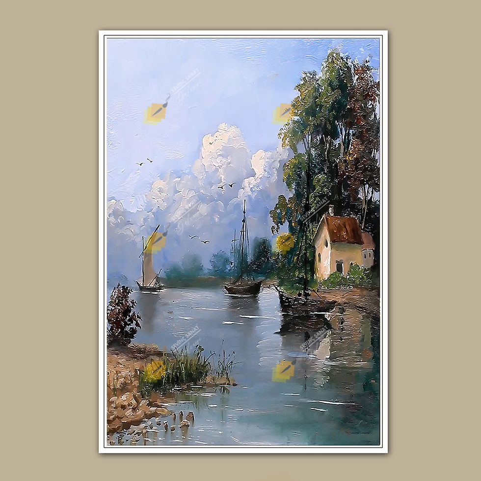 Küçük resim: Afternoon ( Sanatsal Yağlı Boya Dokulu Tablo )