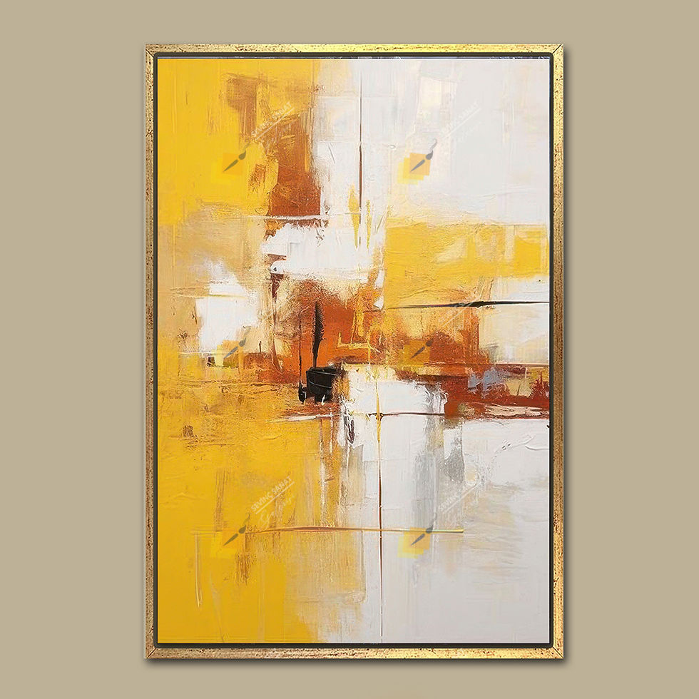 Küçük resim: Yellow Abstract ( Sanatsal Yağlı Boya Dokulu Tablo )