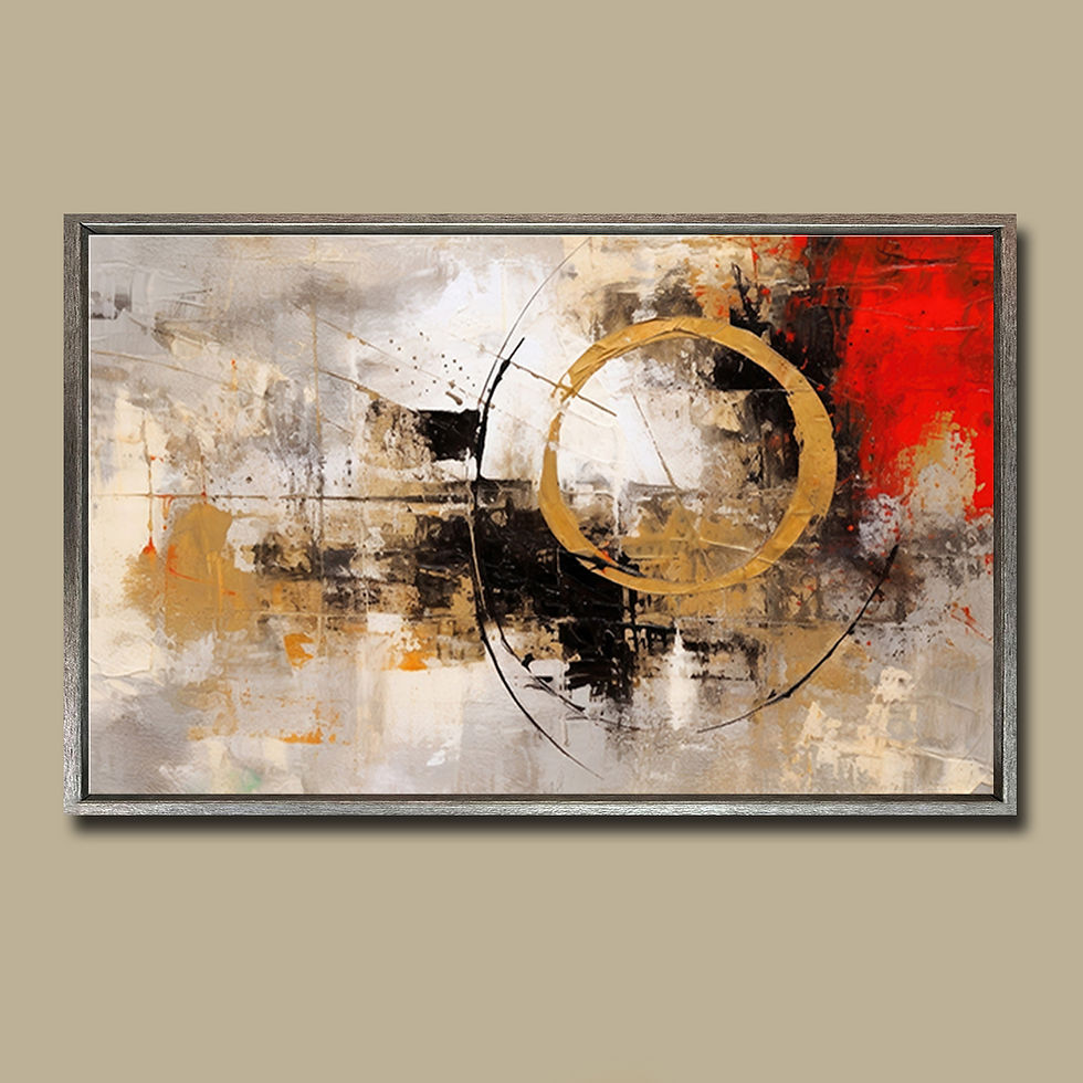 Küçük resim: Abstract Red Gold ( Sanatsal Yağlı Boya Dokulu Tablo )