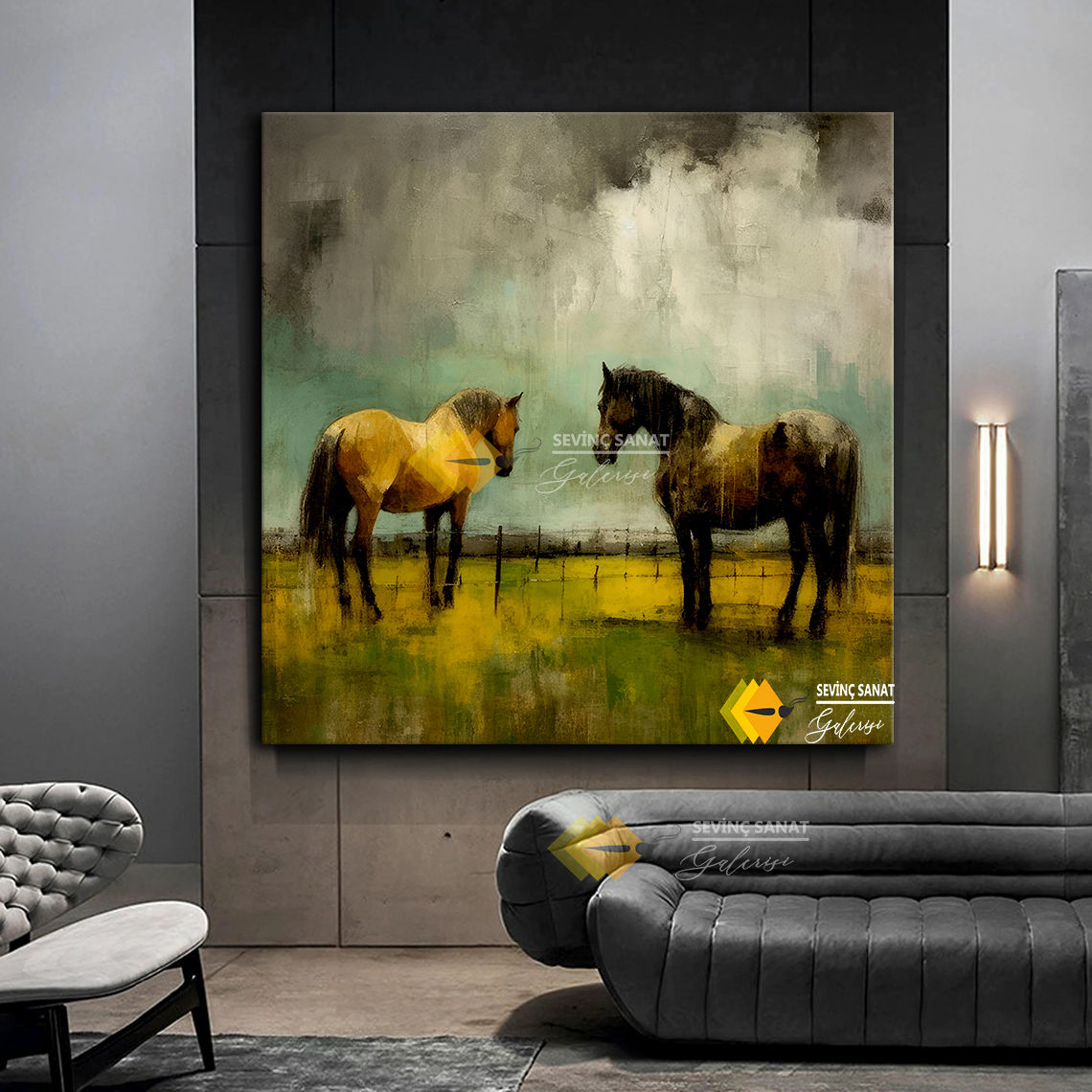 Yeşillikler İçinde ( Sanatsal Yağlı Boya Dokulu Tablo )