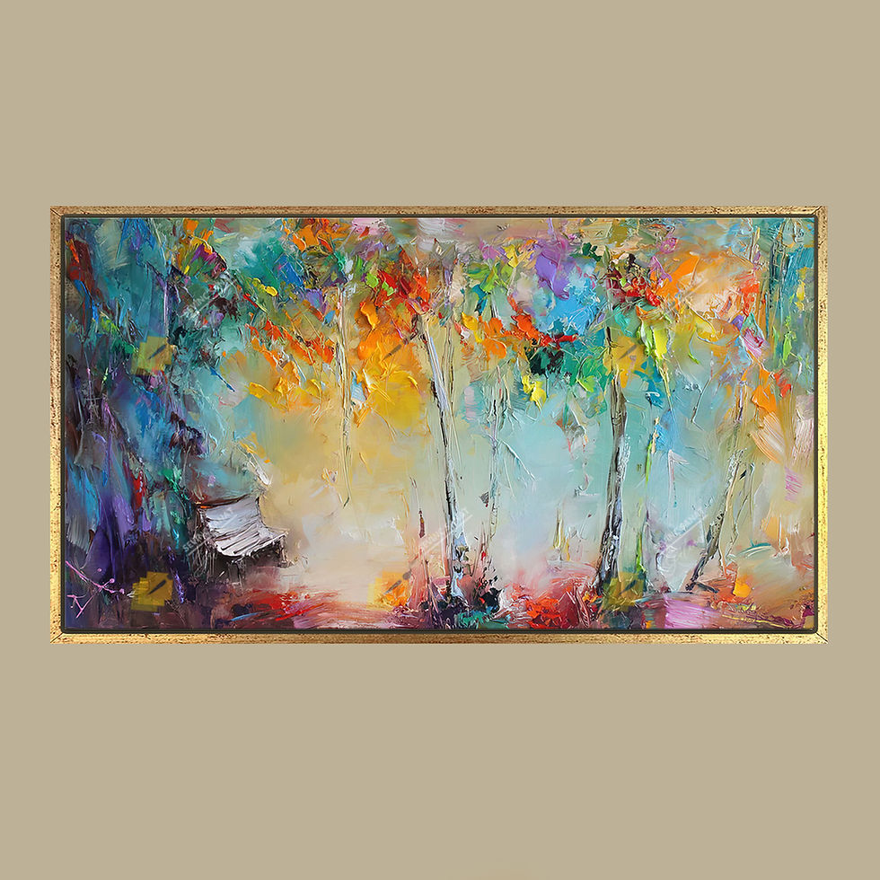 Küçük resim: Abstract Colors Park ( Sanatsal Yağlı Boya Dokulu Tablo )