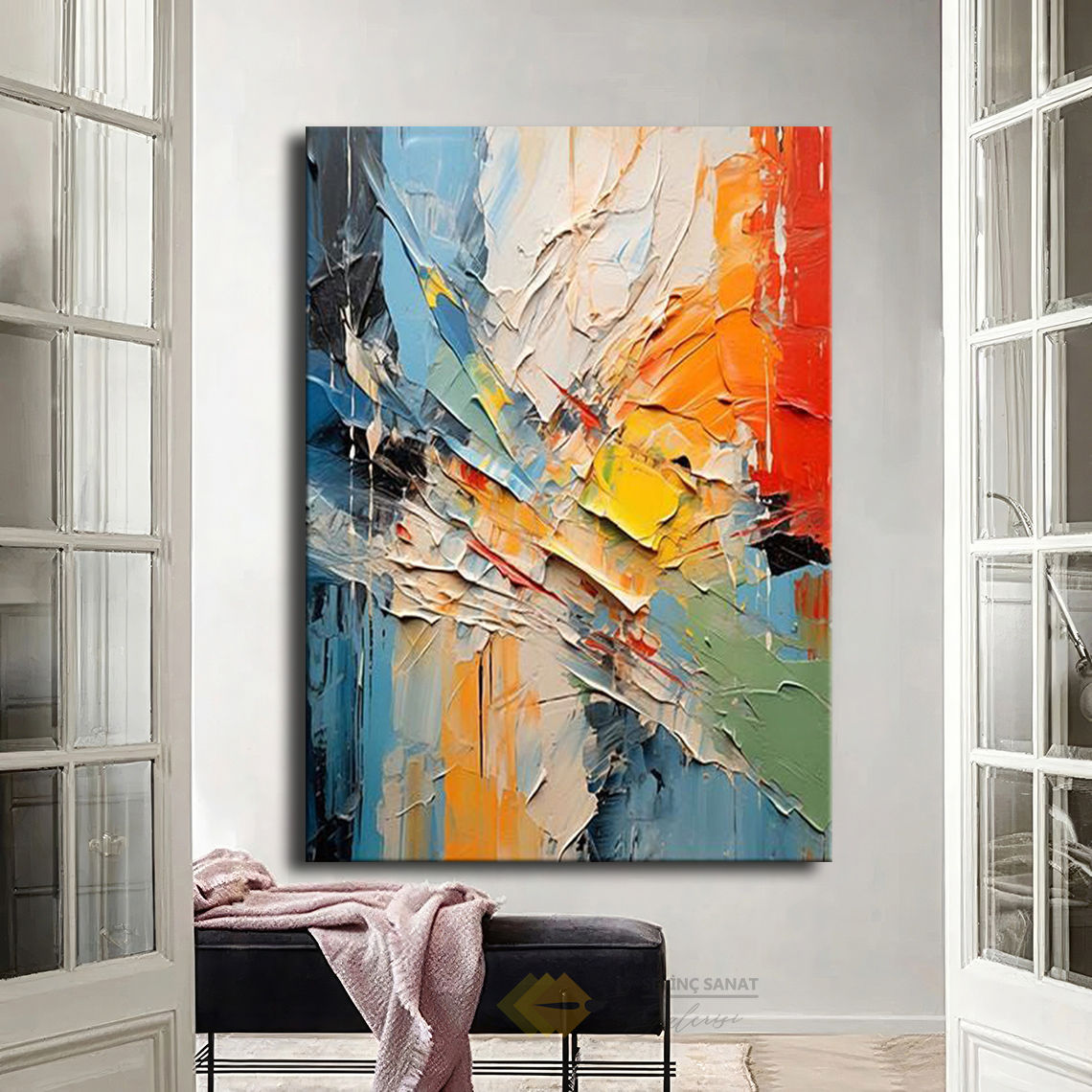 Abstract Color Wave (Sanatsal Yağlı Boya Dokulu Tablo )