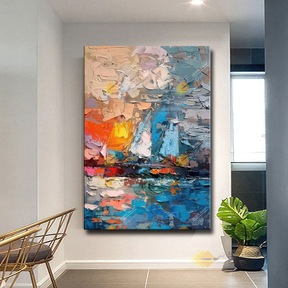 Between Colors ( Sanatsal Yağlı Boya Dokulu Tablo )