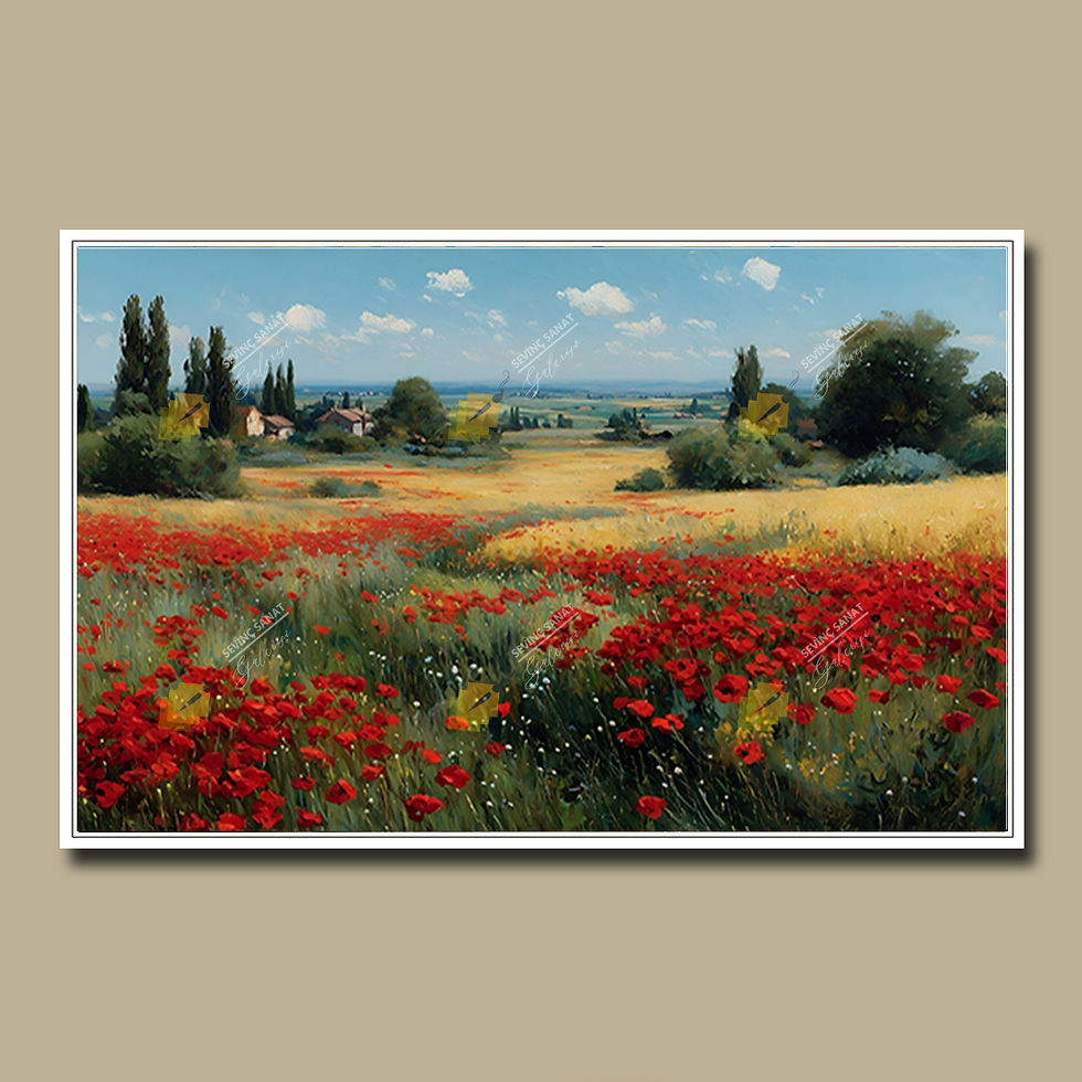 Küçük resim: Gelincik Tarlası  ( Sanatsal Yağlı boya Dokulu Tablo )