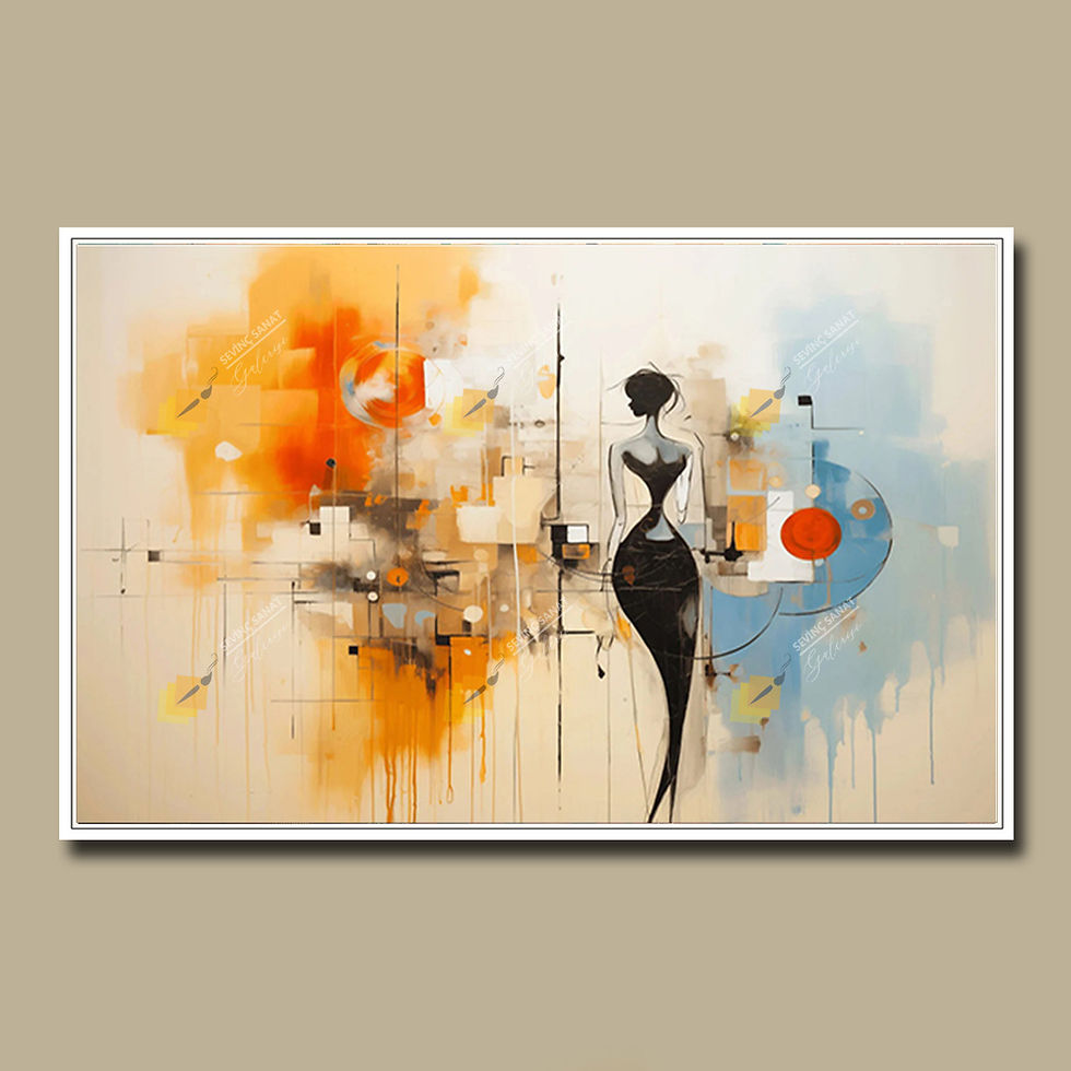 Küçük resim: Abstract Woman ( Sanatsal Yağlı boya Dokulu Tablo )