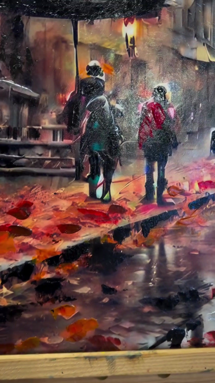 Küçük resim: Yaprak Dökümü ( Sanatsal Yağlı Boya Dokulu Tablo )