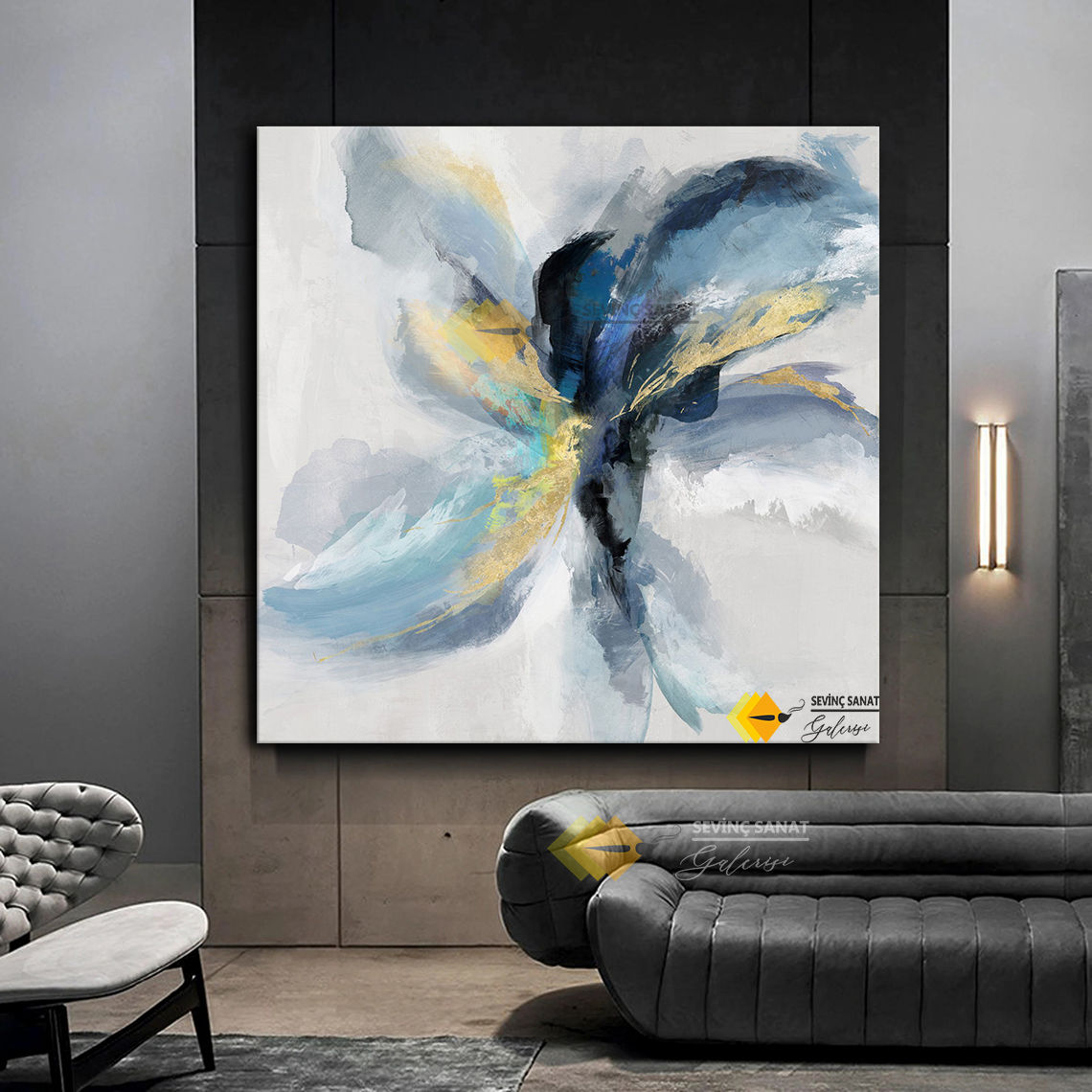 Abstract Flowers  ( Sanatsal Yağlı Boya Dokulu Tablo )