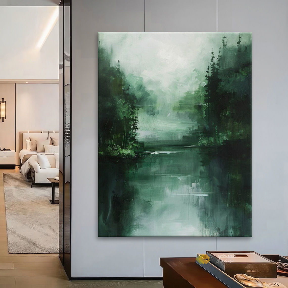 Green Forest ( Sanatsal Yağlı boya Dokulu Tablo )