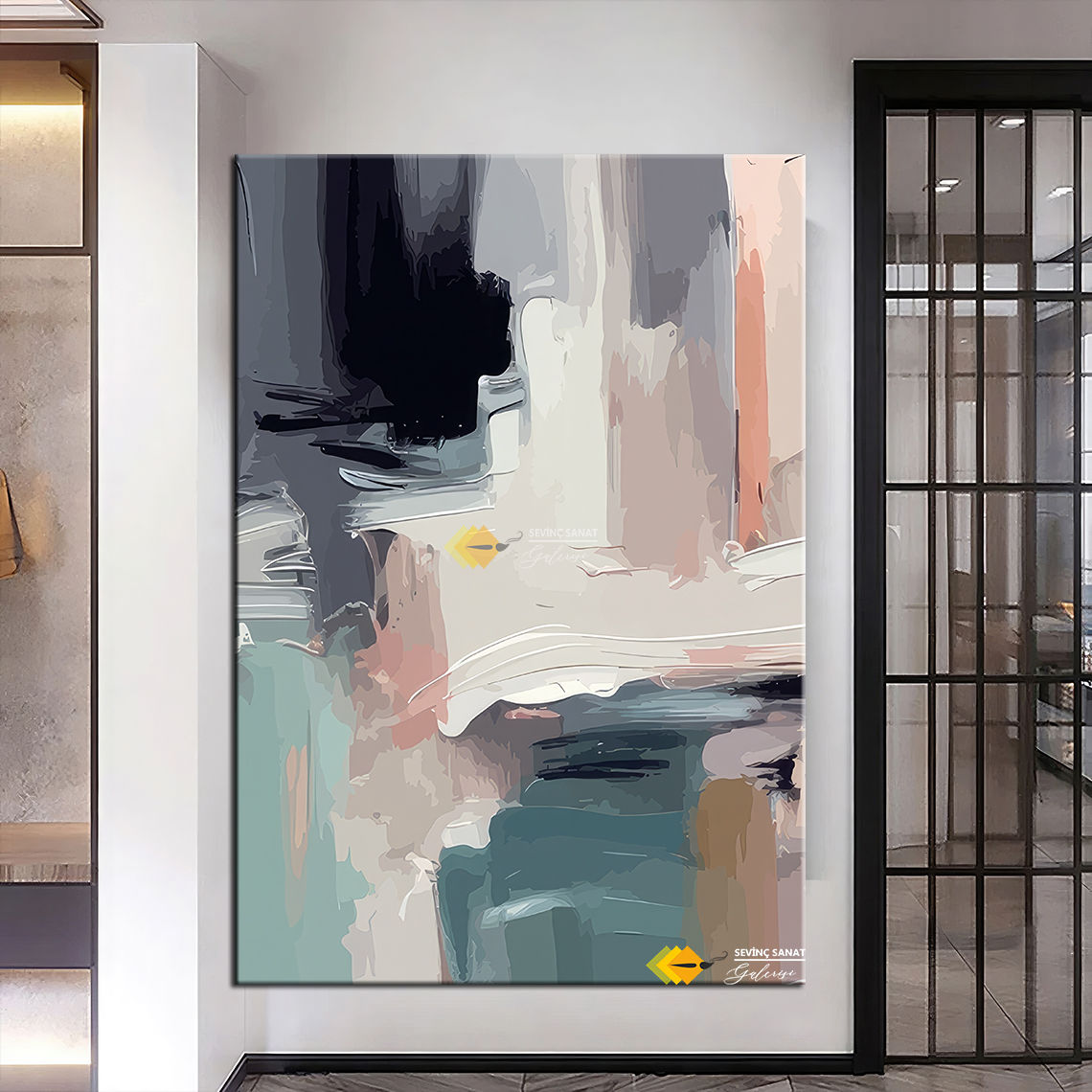 Pastel Soyut  ( Sanatsal Yağlı Boya Dokulu Tablo )