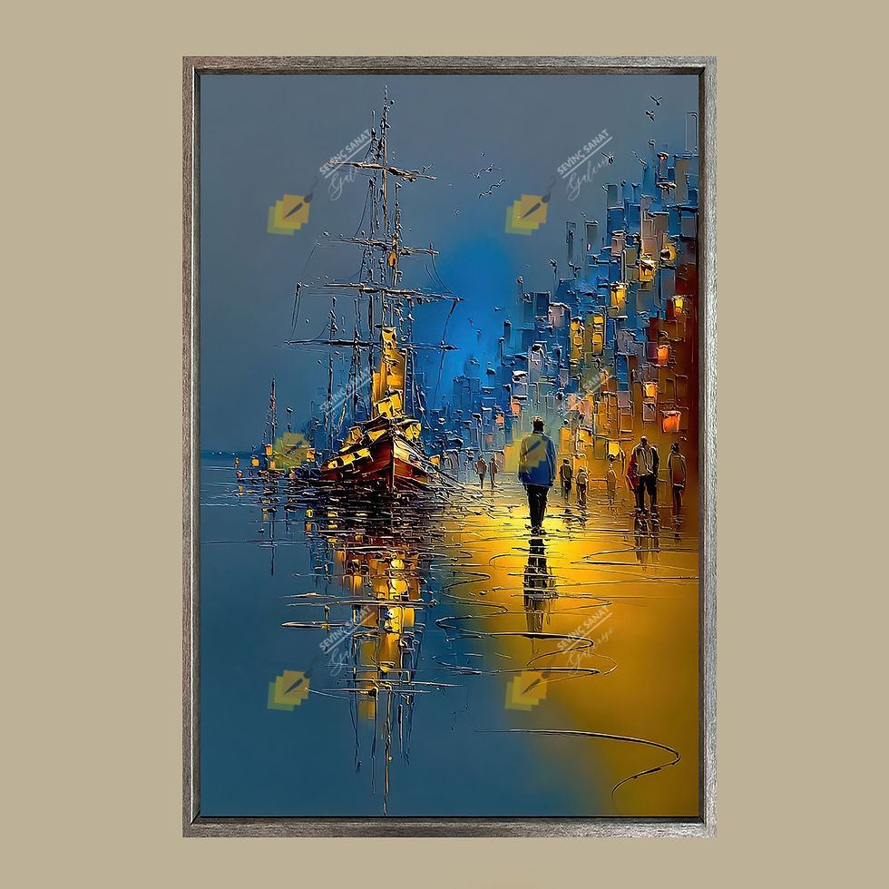 Küçük resim: Light of the Night ( Sanatsal Yağlı boya Dokulu Tablo )