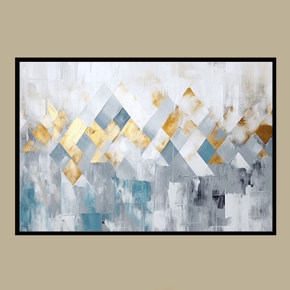 Küçük resim: Abstract Gold White Grey ( Sanatsal Yağlı Boya Dokulu Tablo )