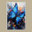 Küçük resim: Butterfly Dream Color Blue 1 ( Sanatsal Yağlı Boya Dokulu Tablo )