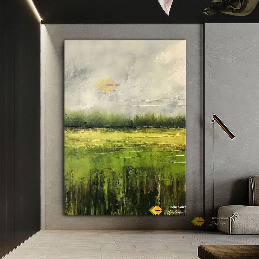 Abstract Green ( Sanatsal Yağlı Boya Dokulu Tablo )