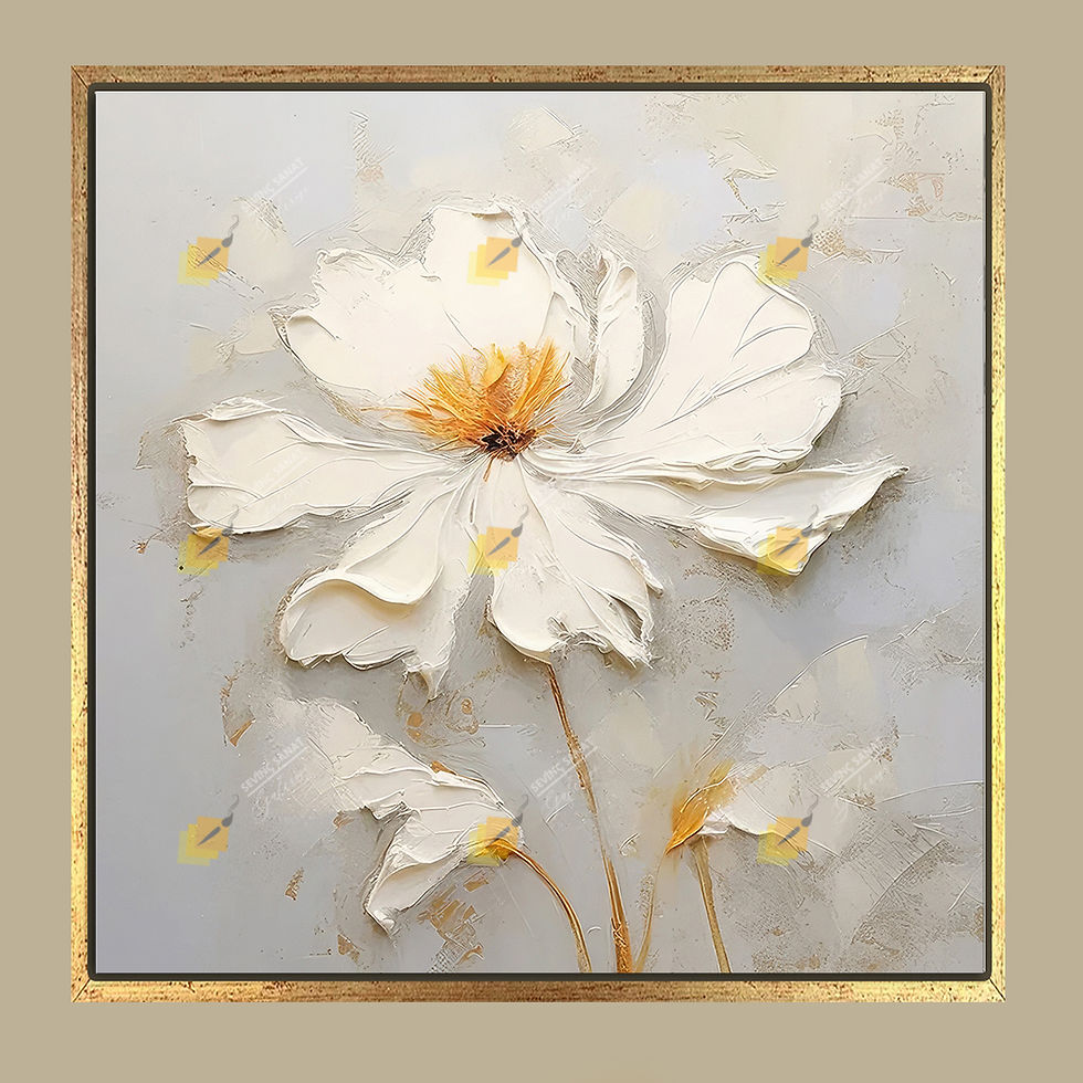 Küçük resim: The Flower on My Wall ( Sanatsal Yağlı Boya Dokulu Tablo )
