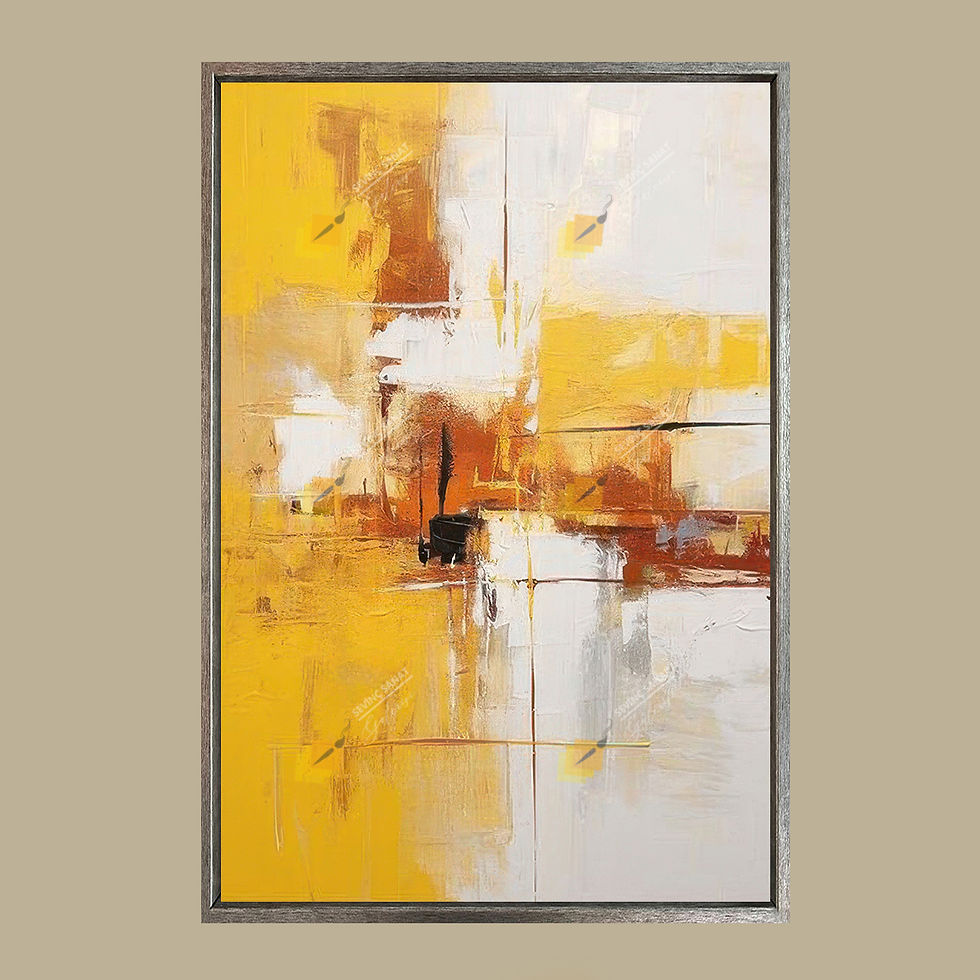 Küçük resim: Yellow Abstract ( Sanatsal Yağlı Boya Dokulu Tablo )