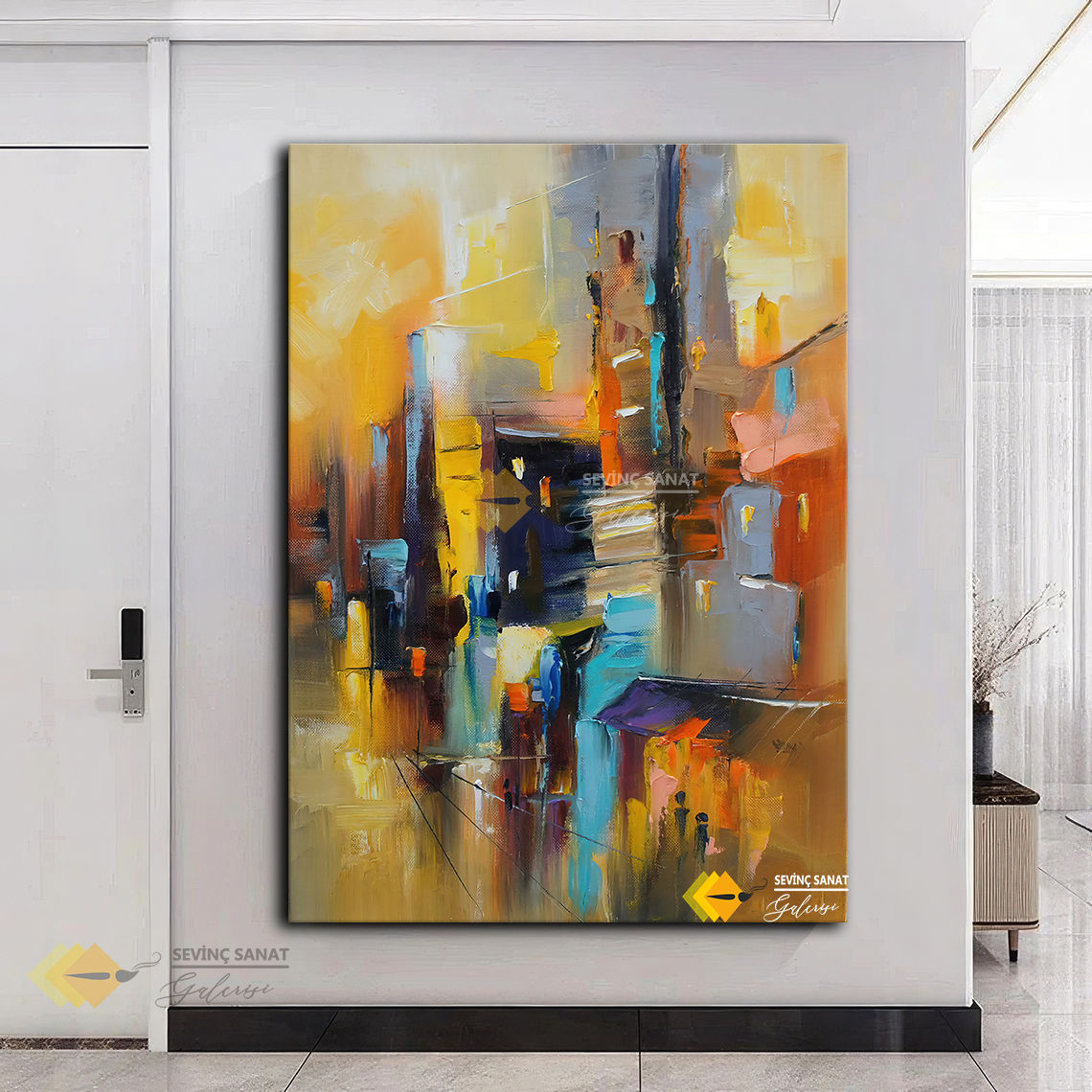 Soyut Yeni Çağ ( Sanatsal Yağlı Boya Dokulu Tablo )