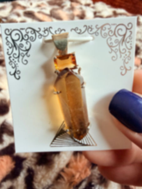 Natural double citrine pendant 