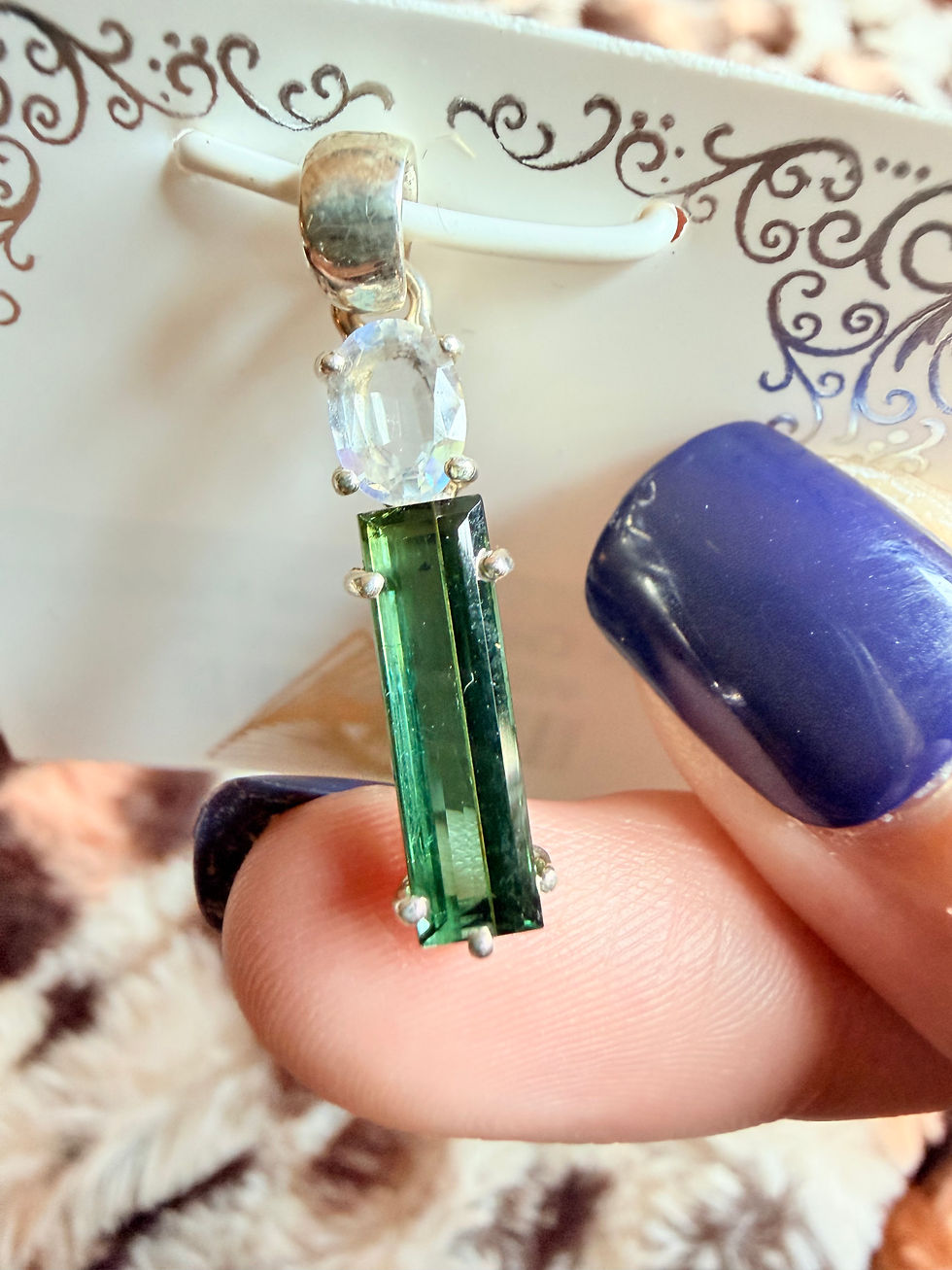 Thumbnail: Madagascar moonstone & green tourmaline 