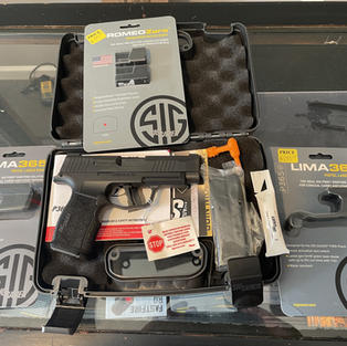Sig 365XL Optics Ready 9mm Nitron 3.7" barrel 2-12 round Mags, Sig Night sights, lock, case.$620.00 OTD Romeo Zero Red Dots, and Lima Lasers available also.