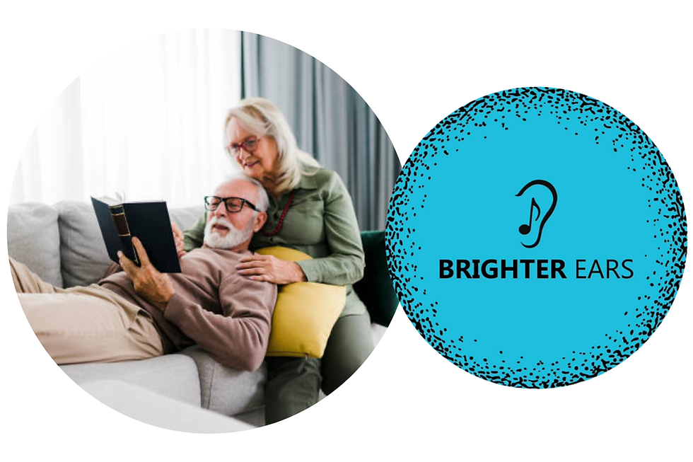 Lovely couple, reading together on couch