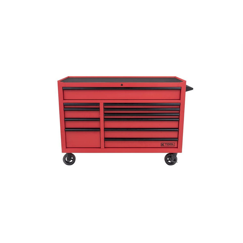 K Tool International Tool Box 55 in. Premium 11 Drawer Double Bay(Matte Red)