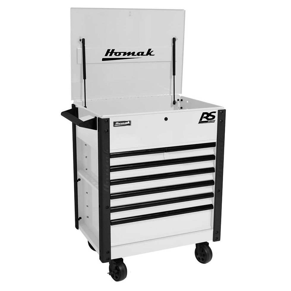 Homak Manufacturing 35 in. Pro Series 7-Drawer Service Cart, White