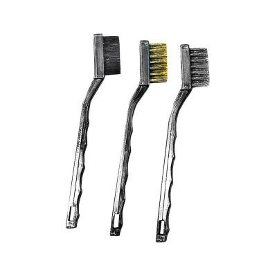 Thumbnail: 3-Piece Mini Brush Set (Brass/Nylon/Steel Brushes)