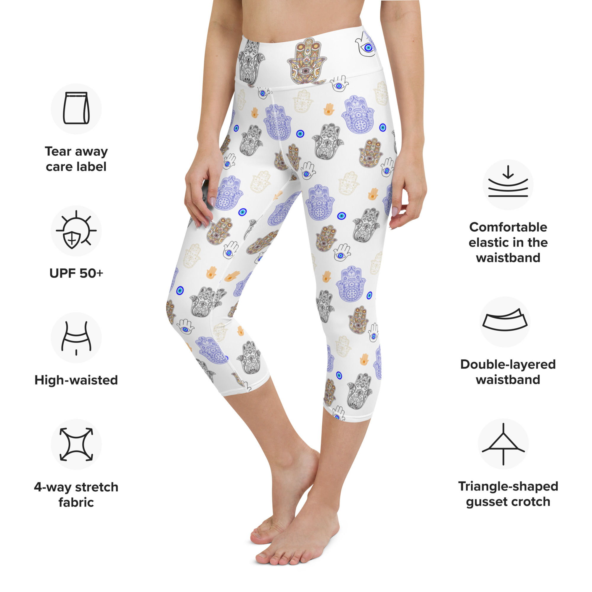 Hamsa Yoga Capri Leggings