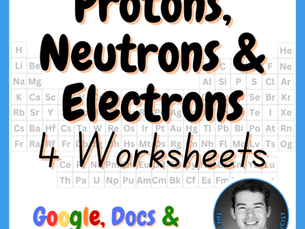 protons neutrons & electrons worksheets cover
