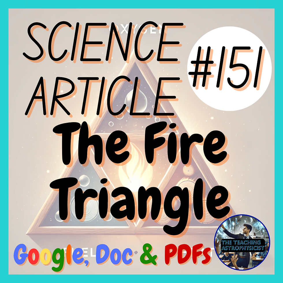 The Fire Triangle Science Reading Comprehension Worksheet Cover