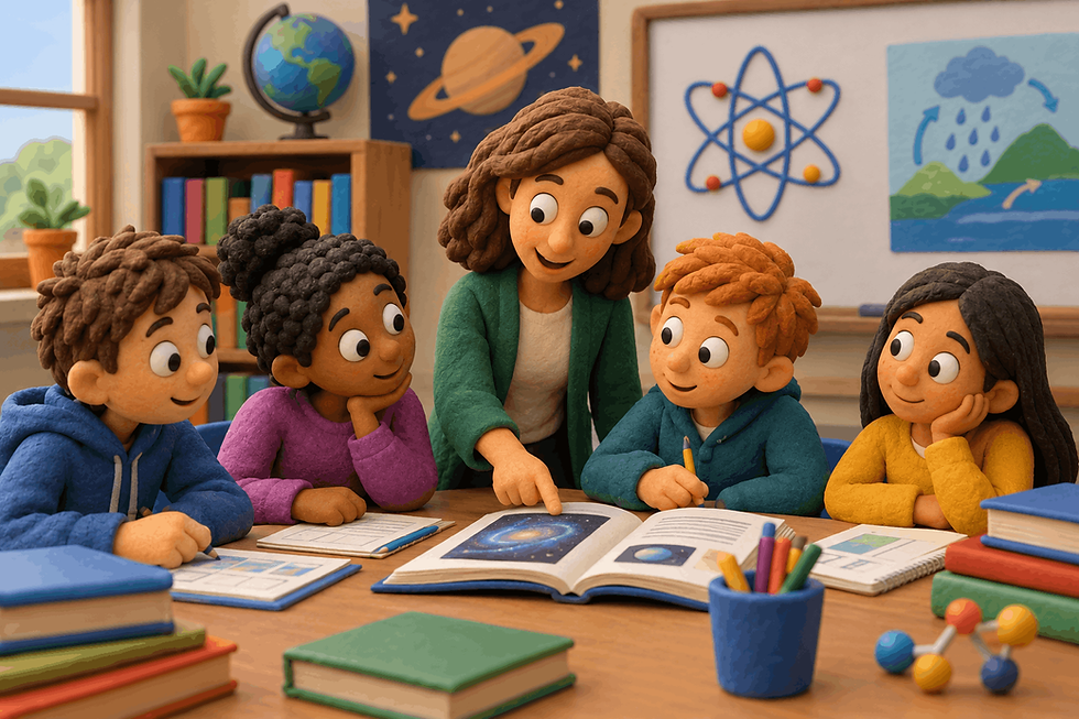A claymation style image on the concept of teaching scientific literacy