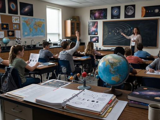 An example of middle school students getting substitute space lessons.