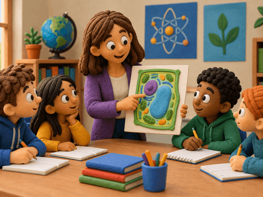 A claymation style image on the topic of scientific vocabulary