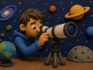 A clay style image to inspire on space vocabulary