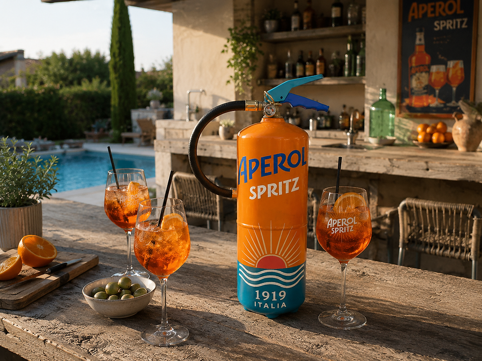 Miniature : Extincteur design recyclé – Édition Aperol Spritz