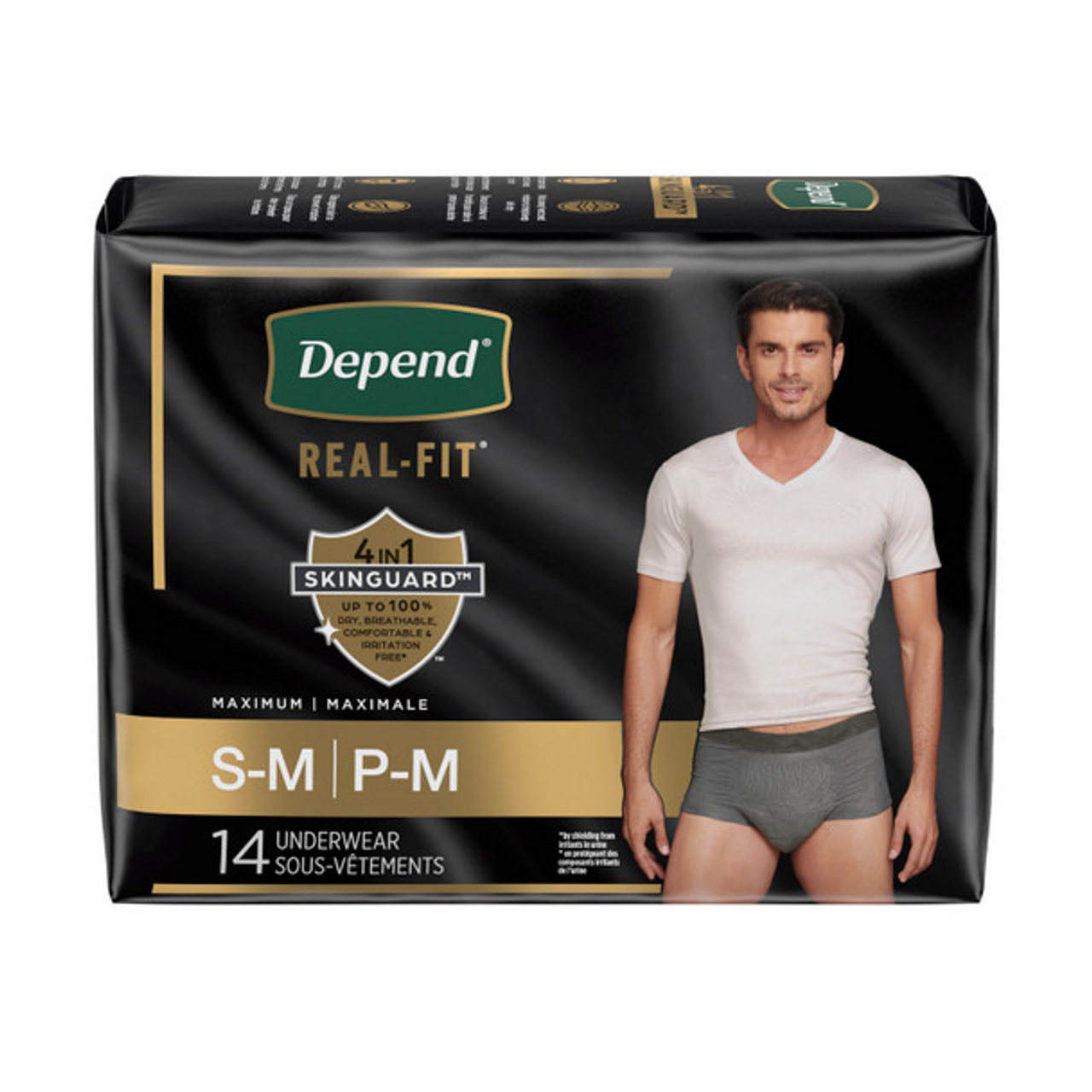 BB - DEP 55426 - PK/14 Depend RealFit Maximum Absorbency Grey Small/Medium