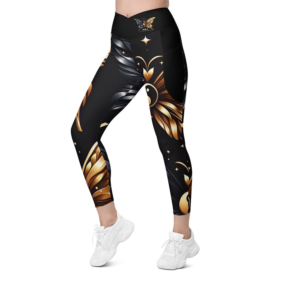 Miniatură: Crossover leggings with pockets