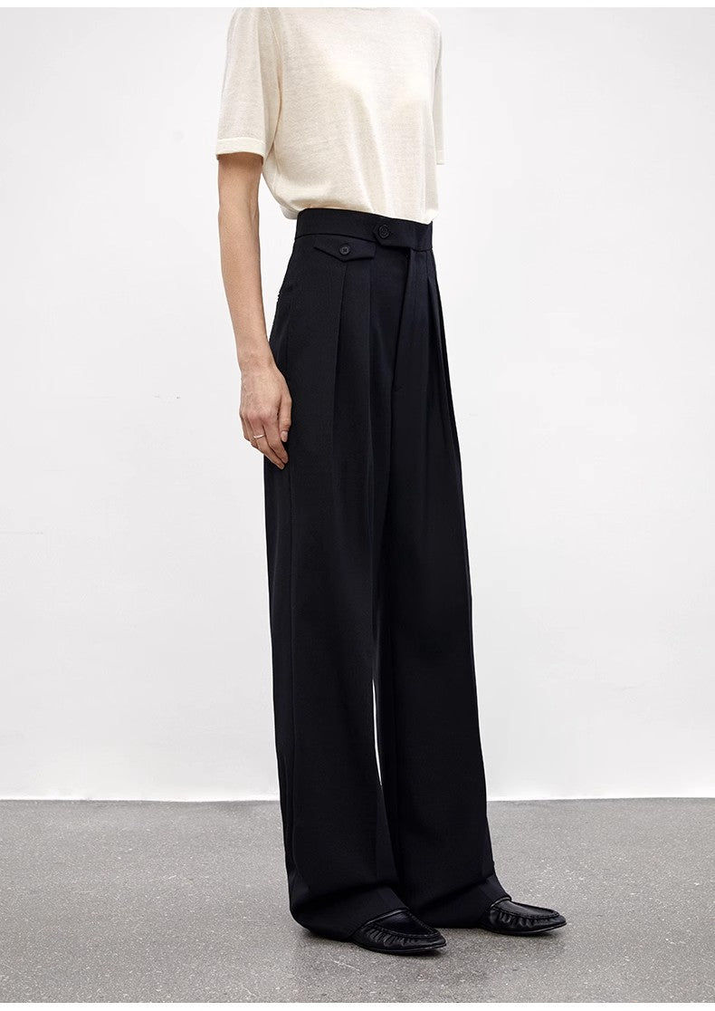 縮圖：Wool Blend High-Waisted Slimming Suit Pants for Women