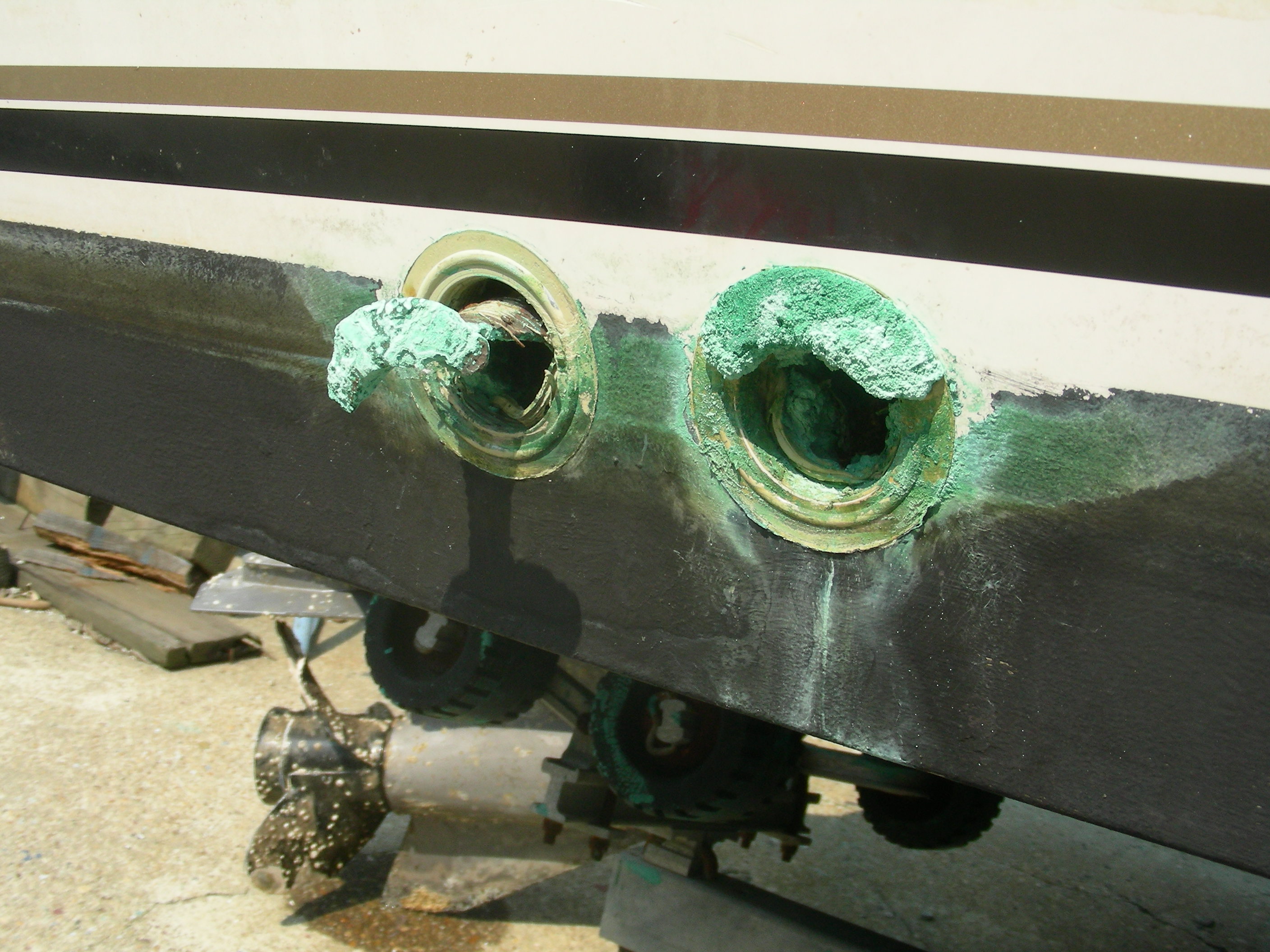 Corroded thru hulls